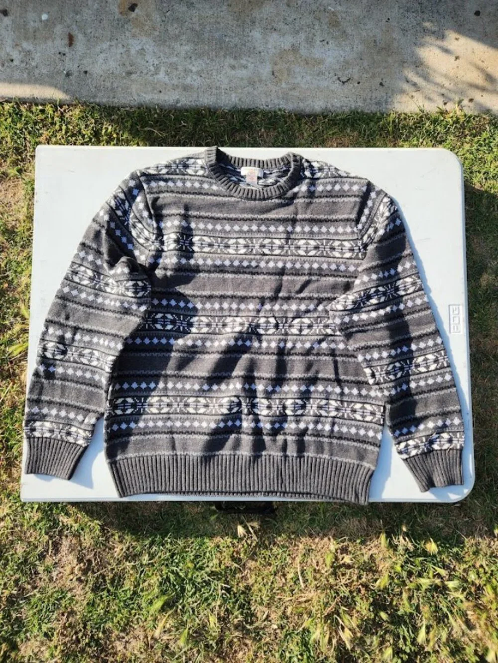 Dockers Men's Patterned Holiday Crewneck Sweater Size Men's XL Extra Large Charc